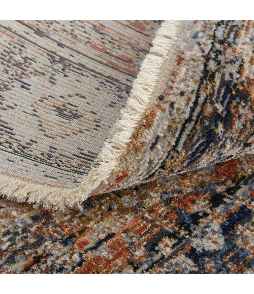 Feizy Kaia Bohemian & Eclectic Medallion, Tan/Orange/Blue, 2'-6" x 10' Runner
