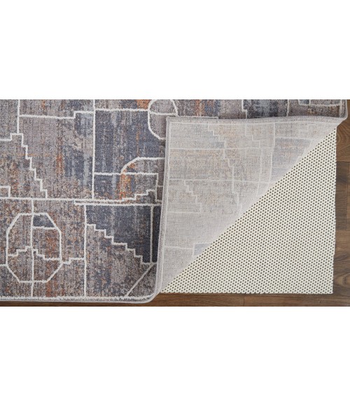 Feizy Francisco Southwestern Graphic Rug, Blue/Orange, 12' x 15' Area Rug