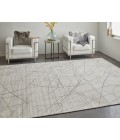 Feizy Whitton Casual Abstract, Ivory/Gray, 9' x 12' Area Rug