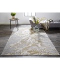 Aura Area Rug Feizy Aura Industrial Abstract, Ivory/Silver/Gold, 12' x 18' Area Rug
