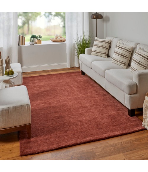 Feizy Luna Casual Solid, Orange/Red, 9'-6" x 13'-6" Area Rug