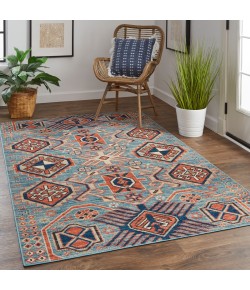 Feizy Nolan 39C9F TURQUOISE/ORANGE Area Rug 12 ft. 10 in. X 15 ft. Rectangular
