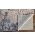 Feizy Laina Casual Abstract, Tan/Blue, 3' x 10' Runner