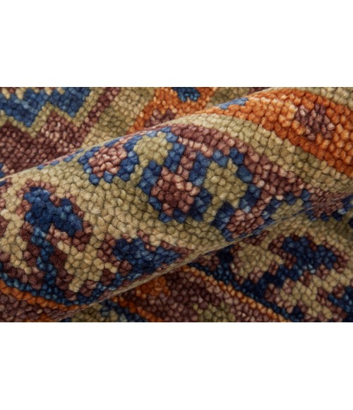 Fillmore Area Rug Feizy Fillmore Bohemian & Eclectic Geometric, Red/Green/Blue, 2'-6" x 12' Runner