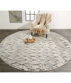 Feizy Kano 3872F SAND/CHARCOAL Area Rug 8 ft. 9 in. X 8 ft. 9 in. Round