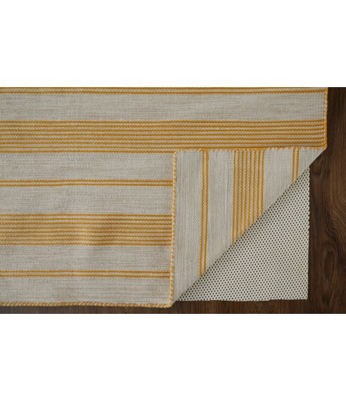 Feizy Duprine Casual Stripes, Yellow/Ivory, 10' x 14' Area Rug