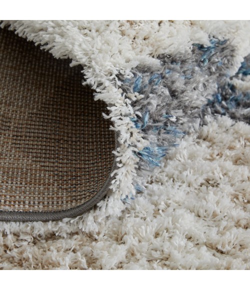 Feizy Mynka Bohemian & Eclectic Diamond, Ivory/Gray/Blue, 2' x 3' Accent Rug