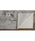 Feizy Macklaine Distressed Metallic Rug, Ivory/Silver Gray, 5ft x 8ft Area Rug