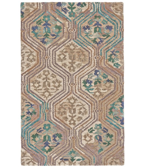 Feizy Tivoli Bohemian & Eclectic Ikat, Tan/Blue/Green, 9'-6" x 13'-6" Area Rug