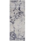 Feizy Laina Casual Abstract, Ivory/Blue, 3' x 12' Runner