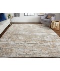 Feizy Laina Industrial Abstract, Tan/Ivory, 9'-8" x 12'-8" Area Rug