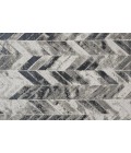Feizy Micah Industrial Chevron, Black/Gray/Silver, 3'-11" x 6' Accent Rug