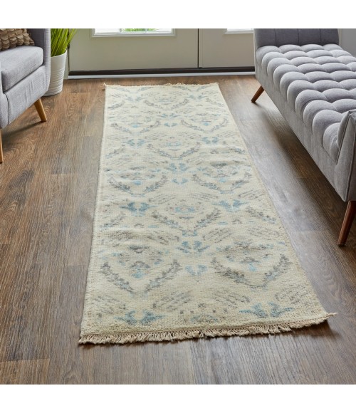 Feizy Beall Luxury Wool Rug, Arts and Crafts, Beige, 2ft - 6in x 8ft, Runner