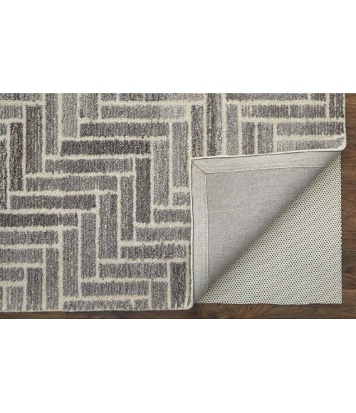 Asher Area Rug Feizy Asher Casual Geometric, Taupe/Gray/Tan, 9' x 12' Area Rug