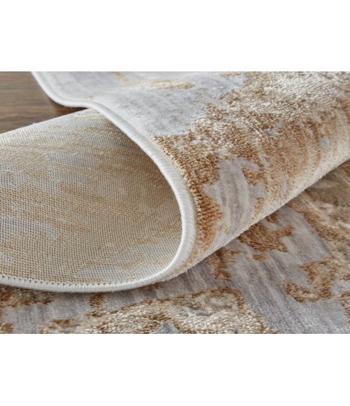 Feizy Laina Industrial Abstract, Tan/Ivory, 9'-8" x 12'-8" Area Rug