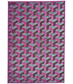 Feizy Saphir Rubus 3253F DARK GRAY/RASPBERRY Area Rug 2 ft. 2 in. X 4 ft. Rectangle