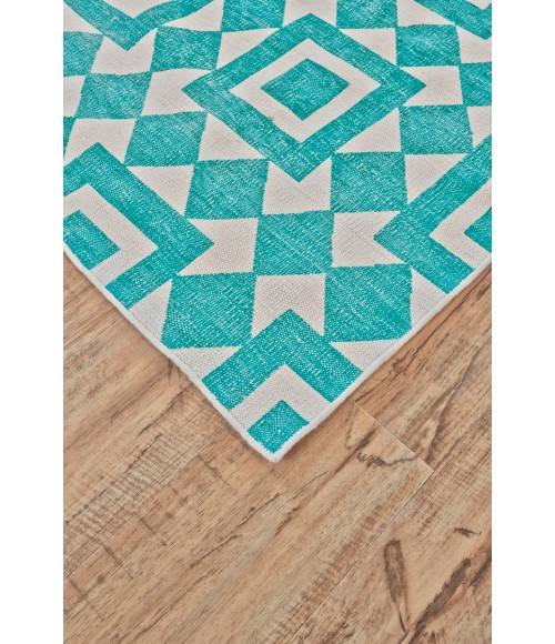 Granada Area Rug Feizy Granada Global Geometric, Blue/White, 8' x 10' Area Rug