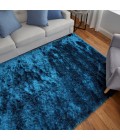 Feizy Indochine Luxury & Glam Solid, Blue/Green, 8' x 8' Round Rug