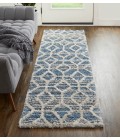 Feizy Mynka Bohemian & Eclectic Diamond, Blue/Ivory, 2'-6" x 8' Runner