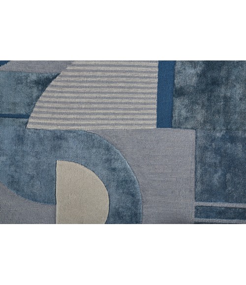 Nash Area Rug Feizy Nash Luxury & Glam Geometric, Blue/Ivory/Gray, 12' x 15' Area Rug