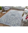 Feizy Belfort Vintage Medallion, Ivory/Blue, 10' x 14' Area Rug