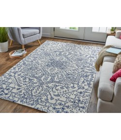 Feizy Belfort 8778F IVORY/NAVY Area Rug 10 ft. X 14 ft. Rectangle