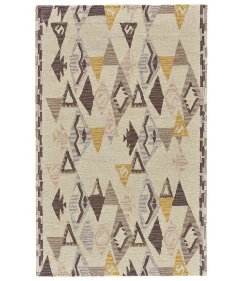 Fariza Area Rug Feizy Fariza Bohemian & Eclectic Geometric, Taupe/Yellow, 5' x 8' Area Rug