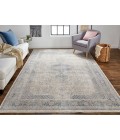 Marquette Area Rug Feizy Marquette Rustic Persian Farmhouse Rug, Warm Gray/Blue, 2ft - 8in x 10ft, Runner