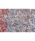 Feizy Cadiz Industrial Abstract, Gray/Red/Blue, 12' x 18' Area Rug