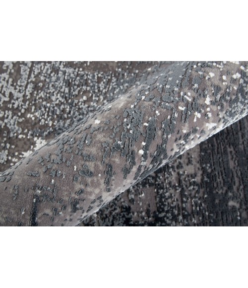 Feizy Cadiz Casual Abstract, Gray/Black/Silver, 12' x 18' Area Rug
