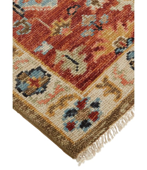 Carrington Area Rug Feizy Carrington Vintage Oriental, Ivory/Red/Blue, 2' x 3' Accent Rug