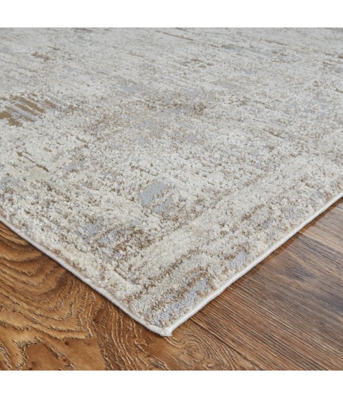 Feizy Vancouver Industrial Abstract, Ivory/Gray/Tan, 2'-10" x 7'-10" Runner