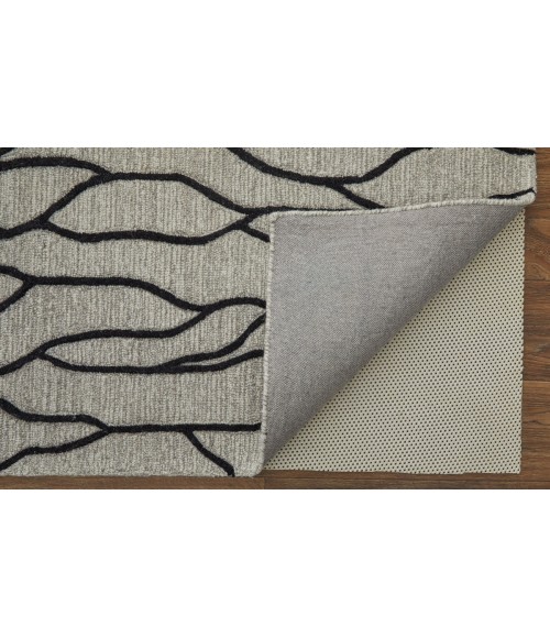 Feizy Enzo Casual Abstract, Ivory/Black/Taupe, 9'-6" x 13'-6" Area Rug