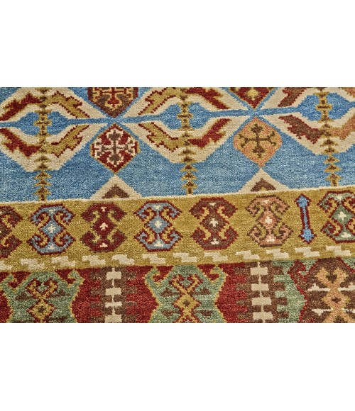 Feizy Ashi Global Southwestern, Brown/Tan/Blue, 5'-6" x 8'-6" Area Rug