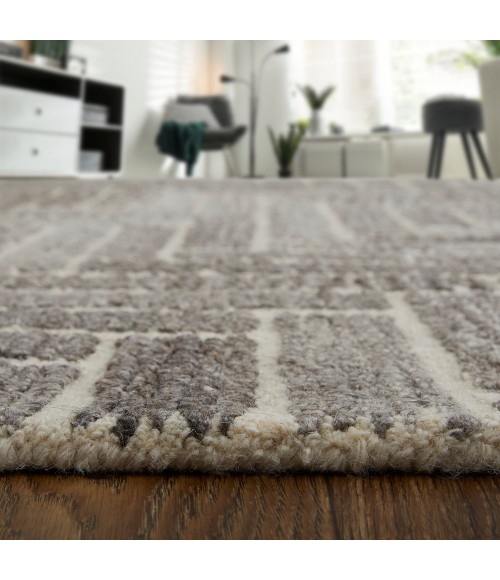 Asher Area Rug Feizy Asher Casual Geometric, Taupe/Gray/Tan, 9' x 12' Area Rug