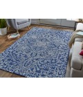 Feizy Belfort Vintage Medallion, Blue/Ivory, 10' x 14' Area Rug