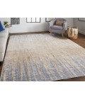 Laina Area Rug Feizy Laina Industrial Gradient & Ombre, Tan/Brown/Blue, 9'-8" x 12'-8" Area Rug