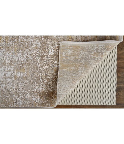 Feizy Cadiz Gradient Watercolor Rug, Taupe/Gold/Ivory, 7ft-9in x 11ft Area Rug