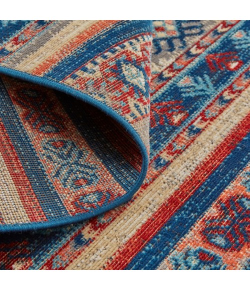 Feizy Nolan Vinatge Style Tribal Kazak Rug, Classic Blue/Ochre Red, 10ft x 13ft-2in