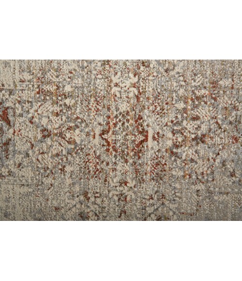 Feizy Kaia Casual Distressed, Tan/Ivory/Orange, 2'-6" x 12' Runner