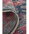 Feizy Piraj Nordic Hand-Knot Wool Area Rug, Carmine Pink/Indigo, 7ft-9in x 9ft-9in
