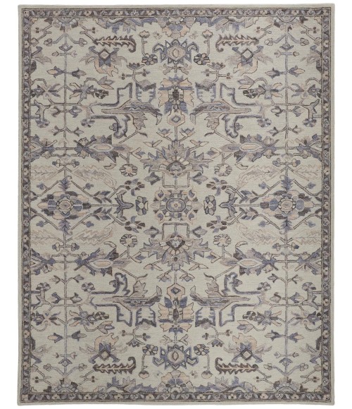 Feizy Fallon Rustic Farmhouse Rug, Light Gray/Cornflower Blue, 8ft x 10ft