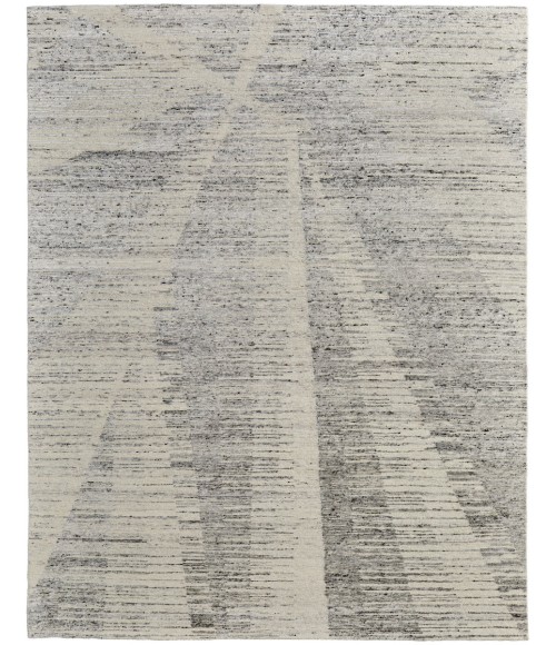 Feizy Brighton Casual Abstract, Ivory/Gray, 8' x 8' Round Rug