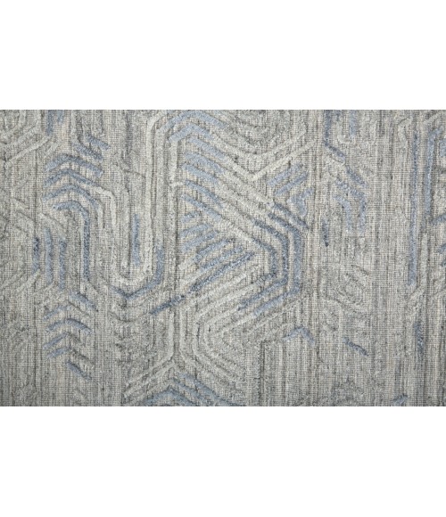 Feizy Elias Over Tufted Space Dyed Rug, Light Blue/Gray, 2ft x 3ft Accent Rug