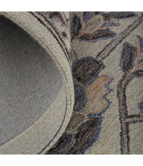 Feizy Fallon Rustic Farmhouse Rug, Light Gray/Cornflower Blue, 8ft x 10ft