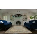 Goshen Area Rug Feizy Goshen Classic Medallion, Taupe/Tan/Blue, 5'-6" x 8'-6" Area Rug