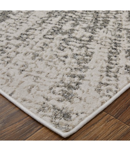 Feizy Micah Mid-Century Modern Abstract, Ivory/Gray/Blue, 8' x 10' Area Rug