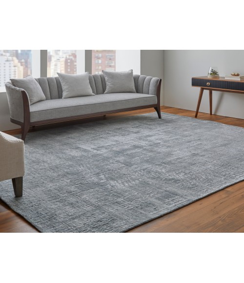 Feizy Eastfield Casual Abstract, Blue/Silver, 2' x 3' Area Rug