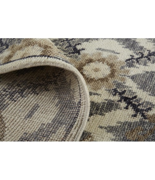 Feizy Beall Luxury Wool Rug, Ornamental Ikat, Beige, 2ft x 3ft Accent Rug