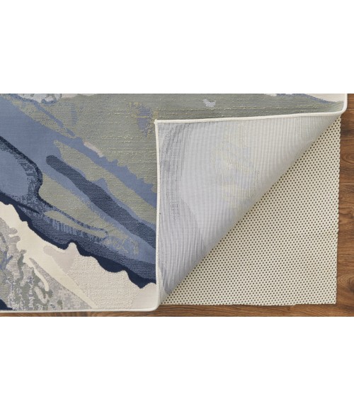 Feizy Clio Industrial Abstract, Blue/Gray/Ivory, 9' x 12' Area Rug